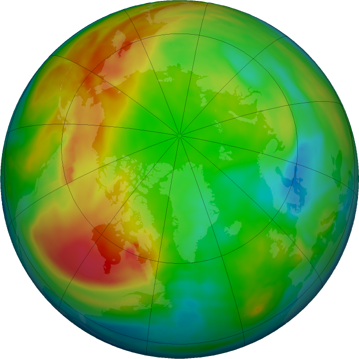 Arctic ozone map for 20 January 2025